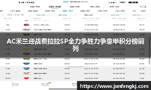 AC米兰迎战费拉拉SP全力争胜力争意甲积分榜前列